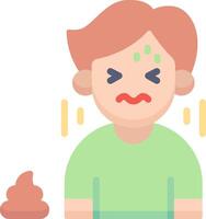 A man with a sore face and a poop vector