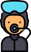 A cartoon man in a helmet with a microphone vector