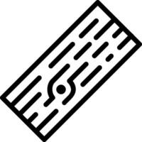 A black and white line drawing of a piece of wood vector