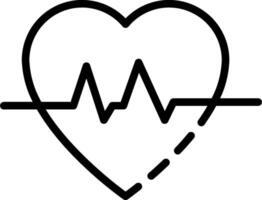 Heartbeat icon with a line drawing of a heart vector
