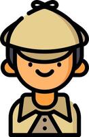 A cartoon man wearing a hat and a suit vector