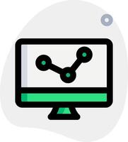 A computer monitor with a graph on it vector