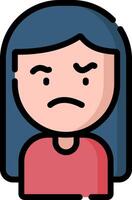 A woman with an angry expression on her face vector