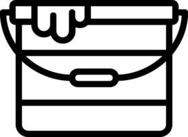 A bucket with paint on it icon vector