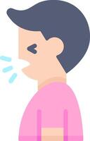 A man with a cold is blowing his nose vector