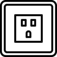 A black and white square with a square plug vector