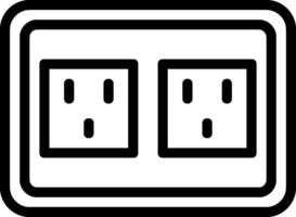 Two black and white electrical outlets on a white background vector