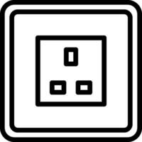 A black and white square with a single electrical outlet vector