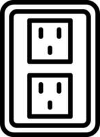 A black and white image of two electrical outlets vector