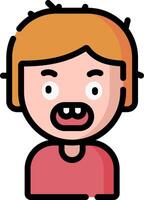 A cartoon boy with an open mouth vector