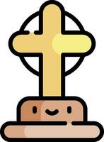 A cartoon cross on top of a pedestal vector