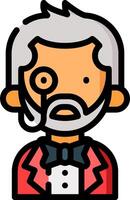 An old man with a beard and glasses vector