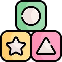 A colorful set of blocks with a star and triangle vector