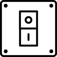A black and white square light switch icon vector