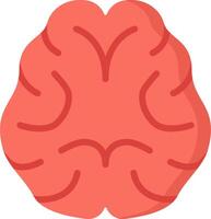 A red brain with a white background vector