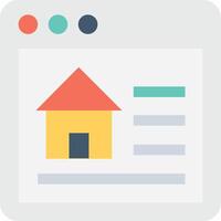 A house icon on a page with a color scheme vector