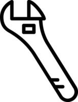 A black and white illustration of a wrench vector