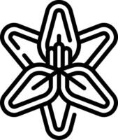 A black and white flower with a star in the middle vector