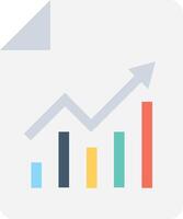 A graph chart with an arrow pointing up vector