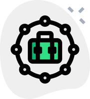 A green suitcase with chains around it vector