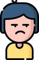 A cartoon man with a sad face vector