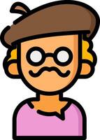A cartoon man with glasses and a hat vector