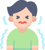 A man with a cold face and a frown vector