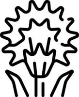 A black and white drawing of a flower vector