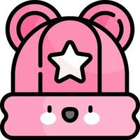 A pink bear hat with a star on it vector
