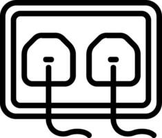 Two sockets with two plugs on a white background vector