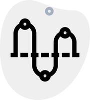 A black and white icon of a train track vector
