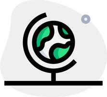 A globe icon with a green and white background vector