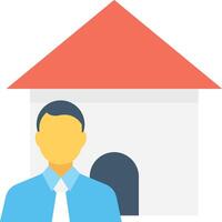 A man in a tie and shirt standing in front of a house vector