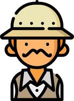 A cartoon man wearing a hat and mustache vector