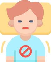 A cartoon man with a no sign on his forehead vector
