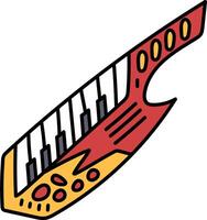 A musical instrument with a red and yellow handle vector