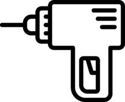 A black and white icon of a drill vector