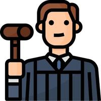 A judge holding a hammer and gavel vector