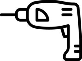 A black and white drawing of a drill vector