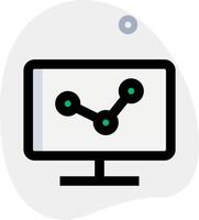 A computer monitor with a graph on it vector