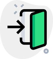 A green book with a green arrow pointing to it vector