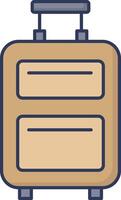 A suitcase with wheels on a white background vector