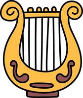 A golden harp icon on a white background vector