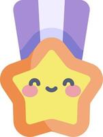 A star with a hat and a smile vector
