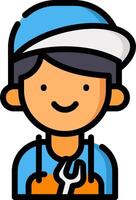 A cartoon man with a wrench in his hand vector