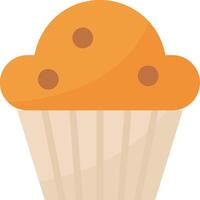 An orange muffin with brown spots on it vector