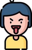 A cartoon man with his tongue out vector
