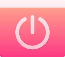 A pink and white power button icon vector