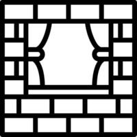 A brick wall with a window in it vector
