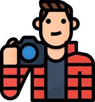A man with a camera in his hand vector